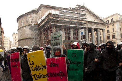 manifestazione studenti montecitorio